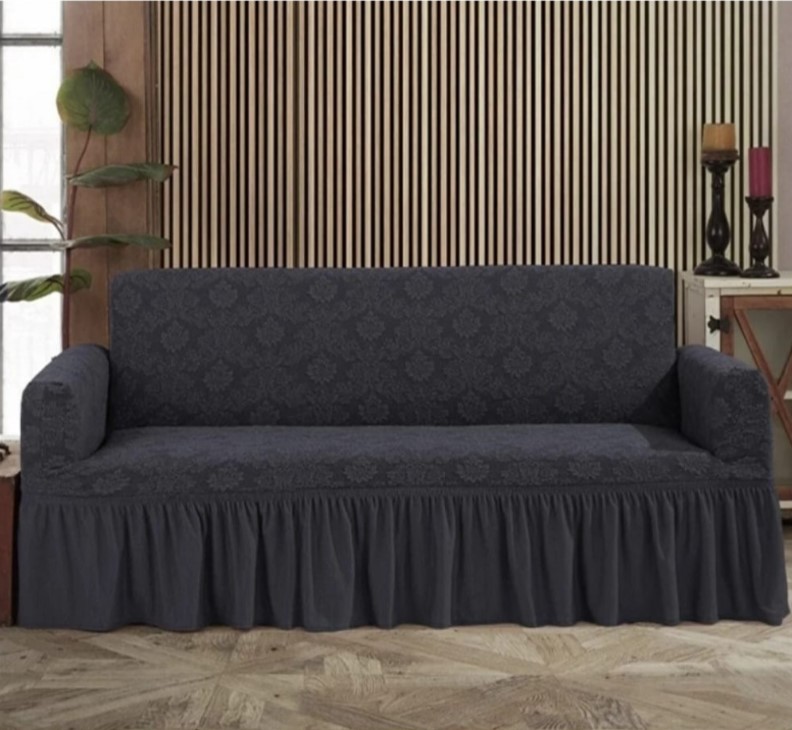 husa-canapea-3-locuri-1 Husa elastică pentru canapea 3 locuri, model Jacquard, Gri închis - imagine 1