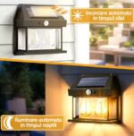 Set 6 Lămpi Solare cu Senzor de Mișcare, 38W, 600lm, Iluminare Exterior, IP65 - imagine 2