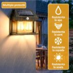 Set 6 Lămpi Solare cu Senzor de Mișcare, 38W, 600lm, Iluminare Exterior, IP65 - imagine 5