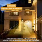 2x Lămpi Solare cu Bec, Senzor de Mișcare, 3 Moduri de Iluminare, Rezistente la Intemperii, Instalare Fără Cabluri - imagine 6