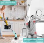 Perie electrica pentru curatare, fara fir, 9 accesorii, pentru toate suprafețele, maner extensibil, 25W - imagine 13