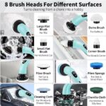 Perie electrica pentru curatare, fara fir, 9 accesorii, pentru toate suprafețele, maner extensibil, 25W - imagine 15