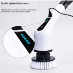 Perie electrica pentru curatare, fara fir, 9 accesorii, pentru toate suprafețele, maner extensibil, 25W - imagine 8