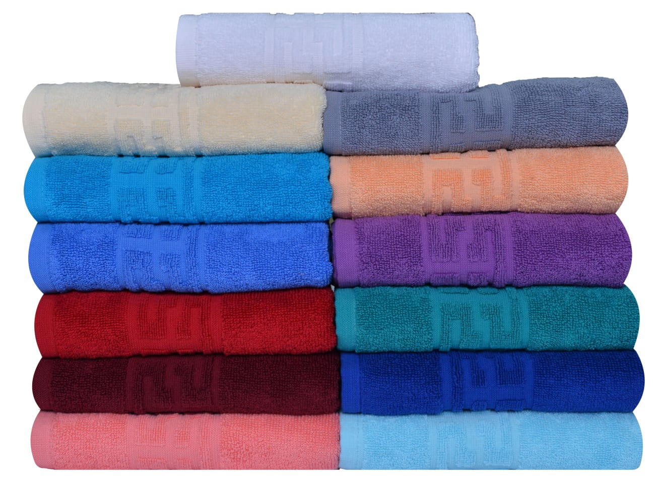 set-10-prosoape-colorate Set 10 Prosoape din bumbac 100%, moi și absorbante, Colorate, 500 gr – Disponibile în 3 dimensiuni - imagine 1