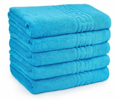 Set 5 Prosoape din bumbac 100%, moi și absorbante, Turcoaz, 500 gr – Disponibile în 3 dimensiuni