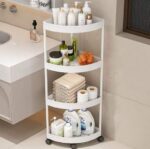 Etajera de colt cu 4 rafturi, Alb - imagine 2