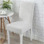 Set 6 huse elastice pentru scaune cu spătar, Alb