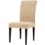 Set 6 huse elastice pentru scaune cu spătar, Bej