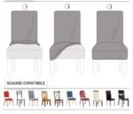 Set 6 huse elastice pentru scaune cu spătar, Negru - imagine 5