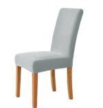 Set 6 huse elastice pentru scaune cu spătar, Gri deschis