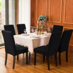 Set 6 huse elastice pentru scaune cu spătar, Negru - imagine 2