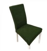 Set 6 huse elastice pentru scaune cu spătar, Verde inchis
