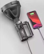 Lanternă LED Portabilă cu Baterie Externă, Trepied 360°, 4 Moduri, SOS, Încărcare USB, Rezistentă la Apă, Negru - imagine 3