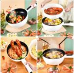 Tigaie Electrică Multifuncțională cu Capac – Gătește Rapid, Oriunde, Fără Aragaz - imagine 4