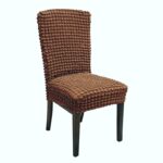Set 6x Huse elastice universale pentru scaune – Material rezistent, lavabil, montare rapidă, Cafea cu lapte